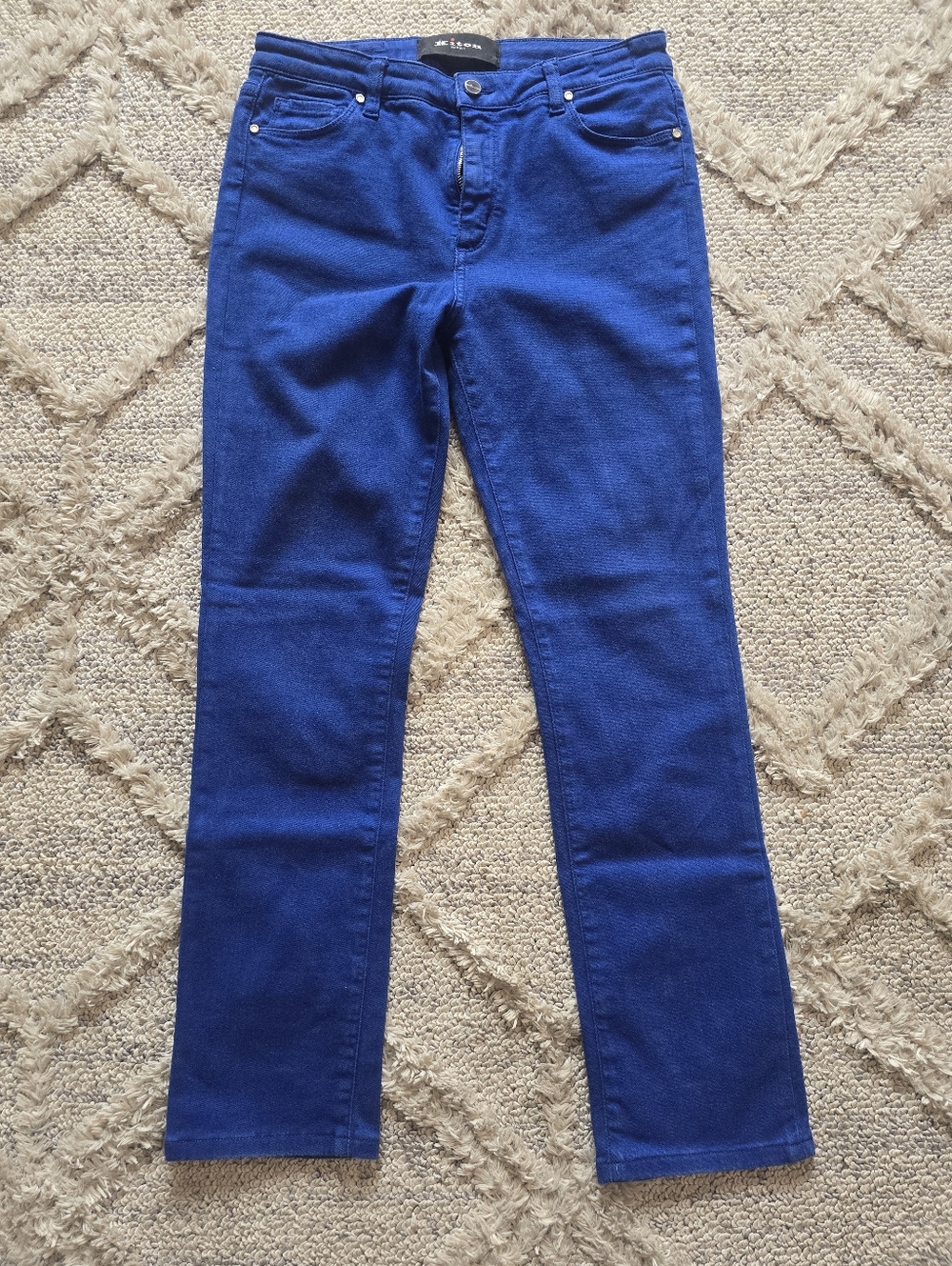 Kiton Napoli Women's Blue Cotton Jeans Slim Ankle Size 44 Italian Made